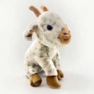 The Petting Zoo Mountain Goat Plush 12” Stuffed Animal Alpine Goat Toy Gray